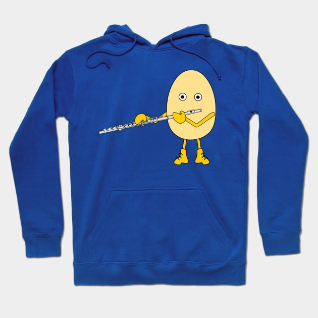 Flute Playing Egghead Hoodie by Barthol Graphics